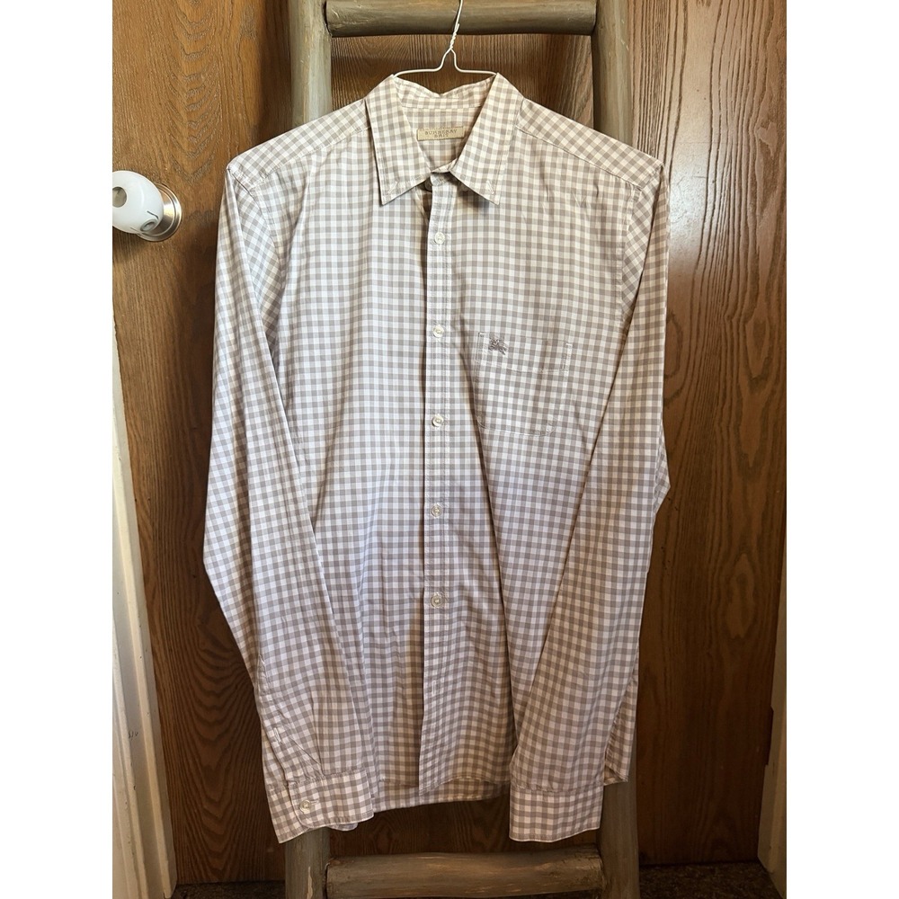 Burberry Brit Men's Long Sleeve  Button Up Checkered Print Shirt Size M